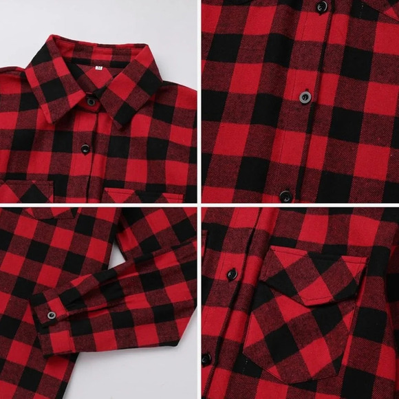 Flannel Co Stylish Buffalo Check Flannel plaid shirt. Red and Black size XXL - Picture 8 of 14